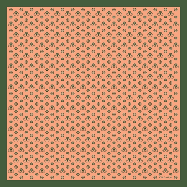 روسری نخی سایز 135 مونوگرام CHM5 رنگ نارنجی